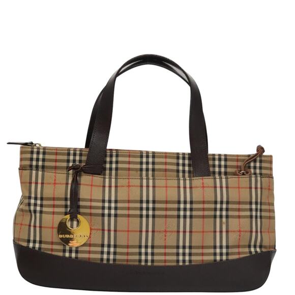 Burberry Nova Check Hand Bag Canvas Black Beige - Picture 13 of 16